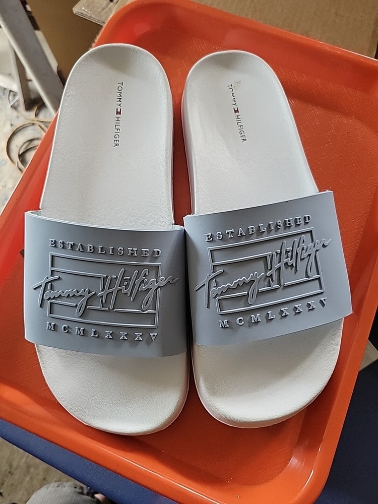 Tommy Hilfiger Women Size 10M Blue White Red Slide Flip Flops New