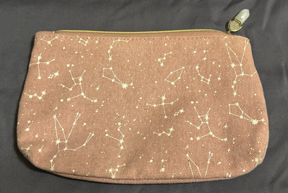 Ipsy Glam Bag Makeup Cosmetic Bags Pink Constellation Stars 