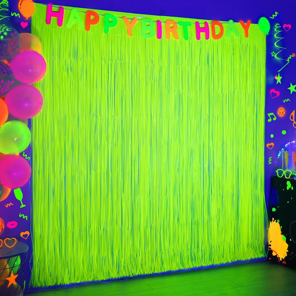 Mega-L Glow in The Dark Party Supplies, 2 Pack Neon Party Decorations 6.6 x 6.6