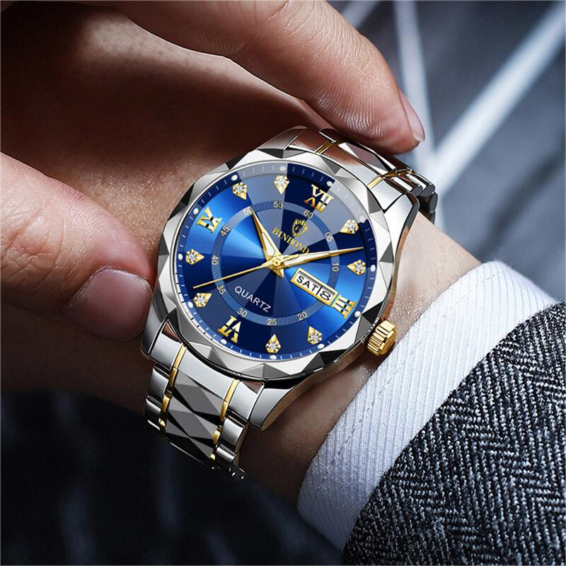Buckle Waterproof Watch Classic Strap Quartz Movement Men's Business Wristwatch