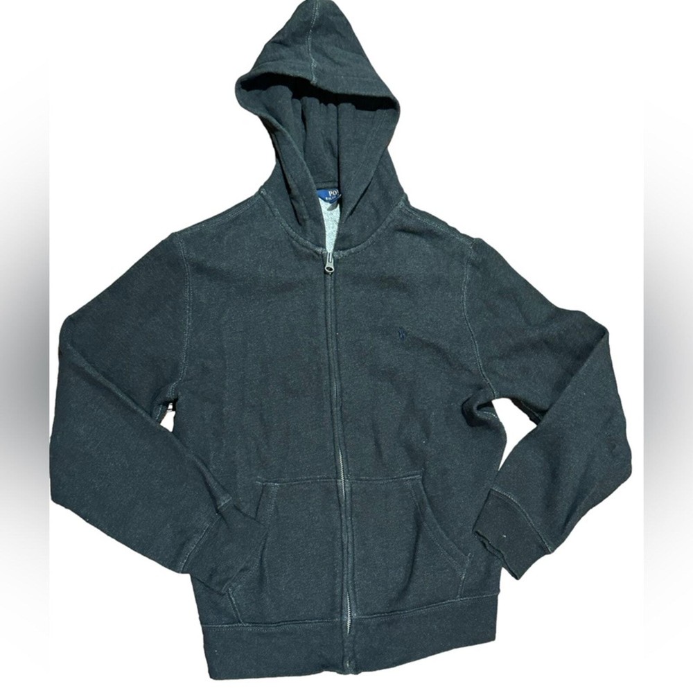 Polo Ralph Lauren Boys/Youth Size Large 14/16 Dark Charcoal Full Zip Hoodie