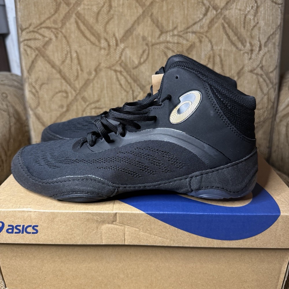 Asics Split Elite Men’s 9.5 Wrestling shoes Black Athletic sneakers 1081A050