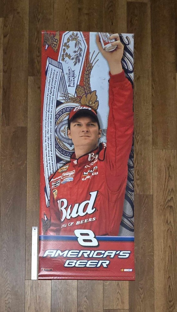 NASCAR Dale Earnhardt Jr Budweiser Vinyl Banner 59.5x22 Inches