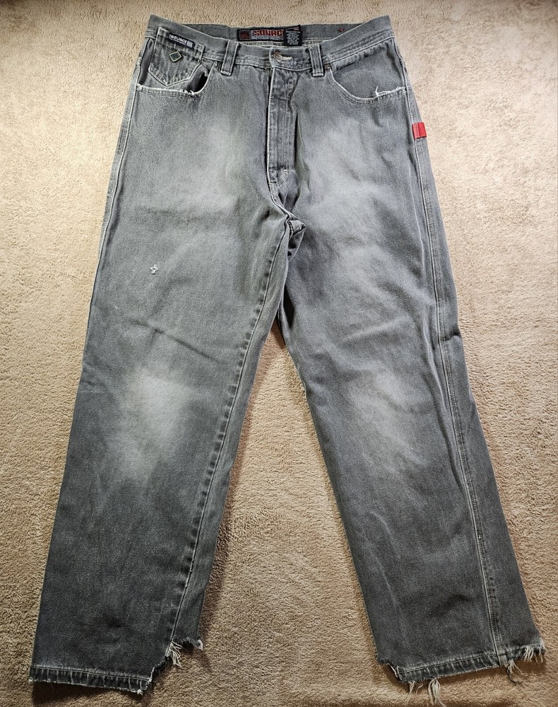 VTG Y2K Source Clothing Co Baggy Streetwear Baggy Jeans Y2K Thrashed Style 34X32