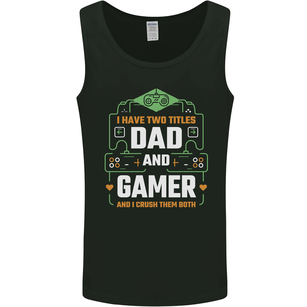 Dad & Gamer Funny Fathers Day Gaming Mens Vest Tank Top
