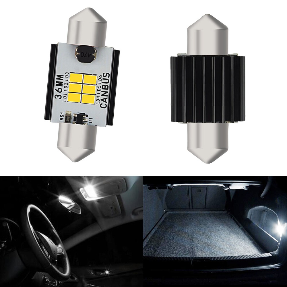 2 Bulbs Car C5W Lights LED Festoon Interior Sidelight Number Plate Auto 36mm M