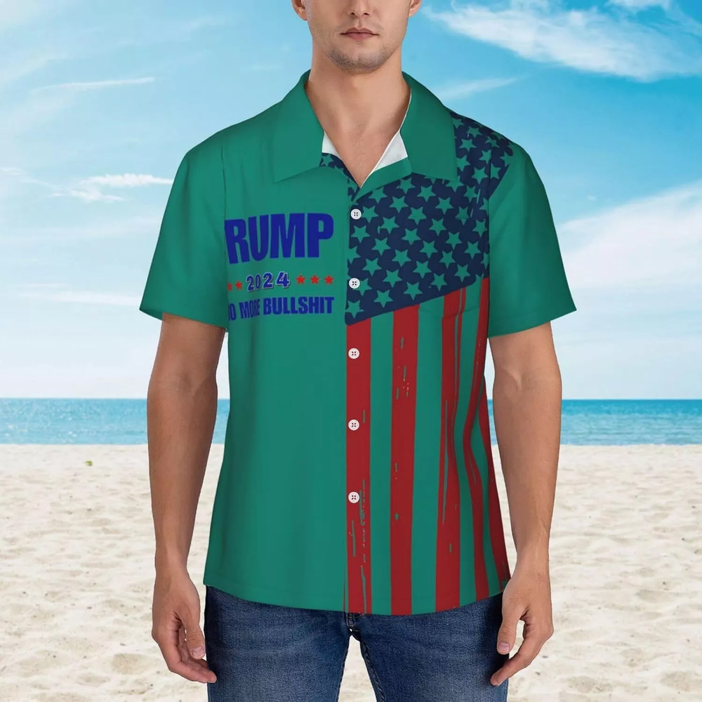 Trump 224 No More Bullsh*t Support For Trump American 3D HAWAII SHIRT US Size