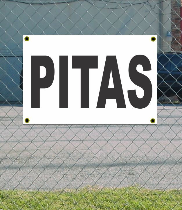 2x3 PITAS Black & White Banner Sign with Discounted Size, Price & Free Shipping