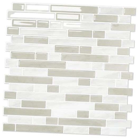 12x12 Peel and Stick Backsplash Tiles in Light Brown & Dolomite White