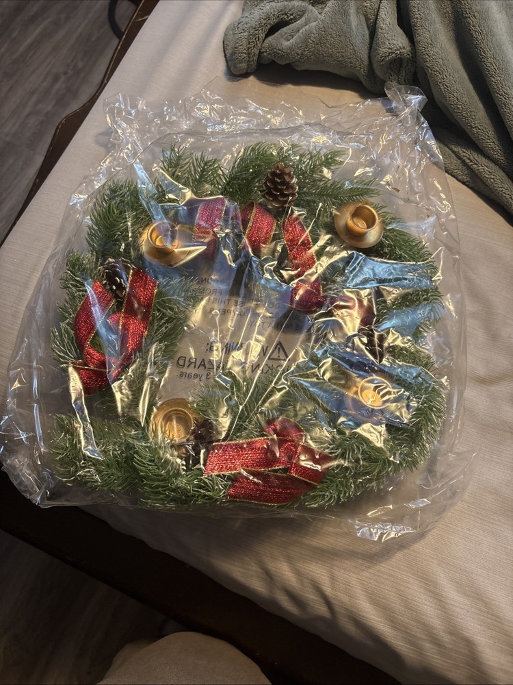 Christmas Wreath Reef for Front Door Window 11.8 Inch Pine Artificial Garland