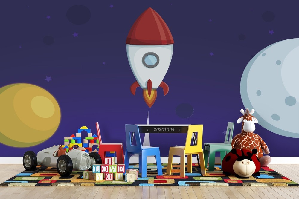 3D Space Rocket Planet Illustration Wall Murals Wallpaper Murals Wall Sticker 22