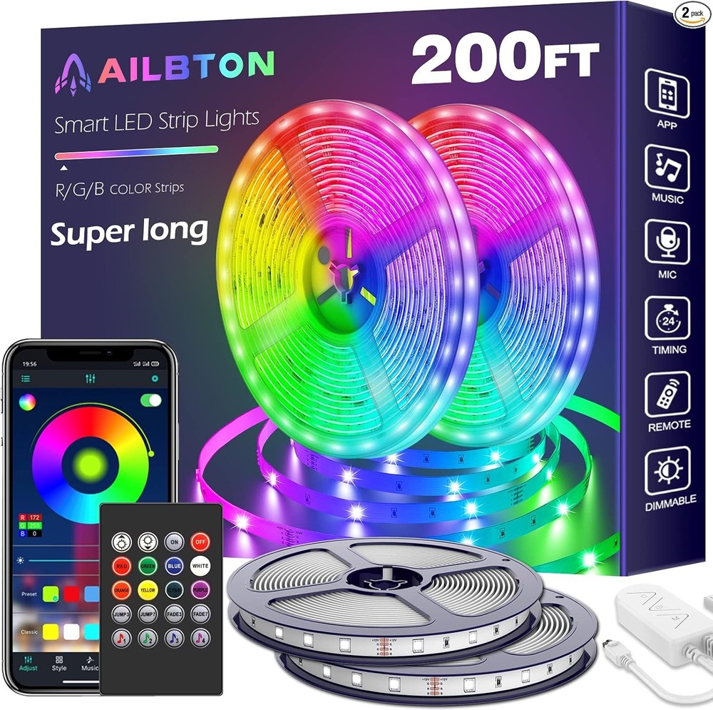200ft Led Strip Lights(2 Rolls of 100ft led Lights) Ultra Long Led Light 200FT