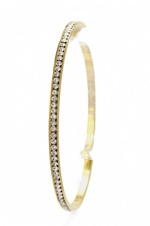 Sparkling Channel Set Single Row Crystal Bangle for Women