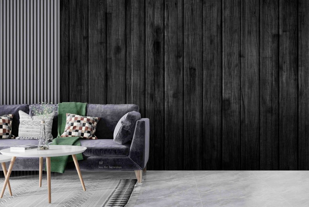 3D Black Wood Grain Wall Murals Wallpaper Murals Wall Sticker
