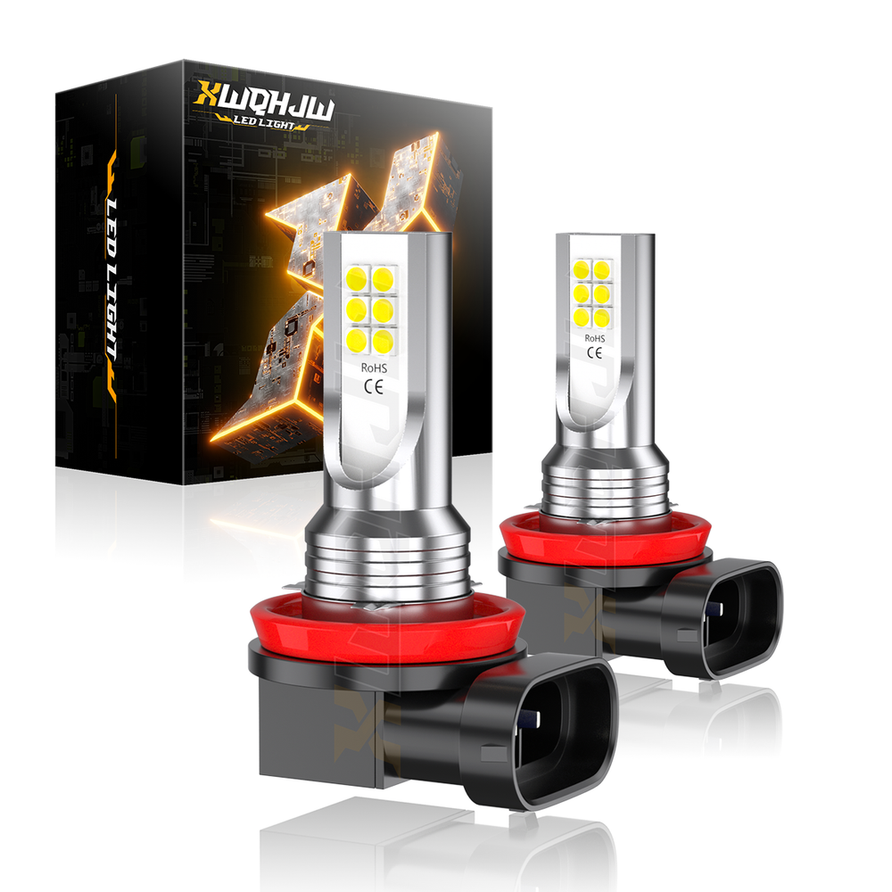 50W H11 LED Fog Light Bulb Kit 6000K High Power White