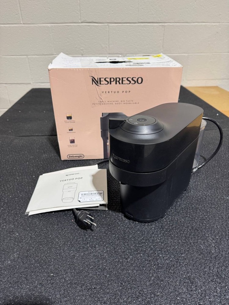 Nespresso Vertuo Pop Combination Espresso and Coffee Maker - Liquorice Black