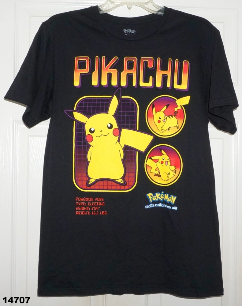 Pokemon Pikachu Profile Black Graphic T-Shirt