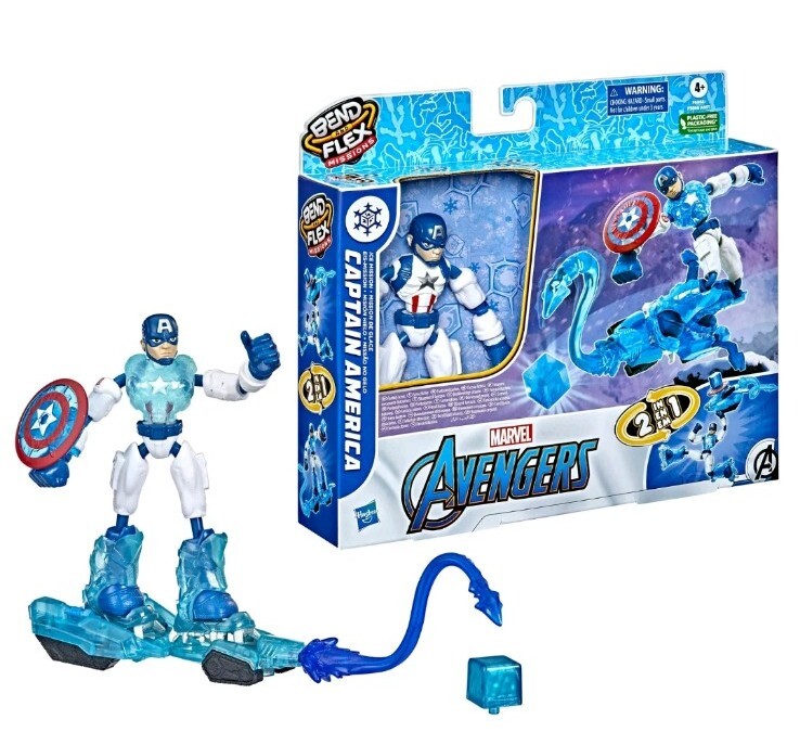 MARVEL Captain America and Thanos Bend and Flex FIGURINES Avengers