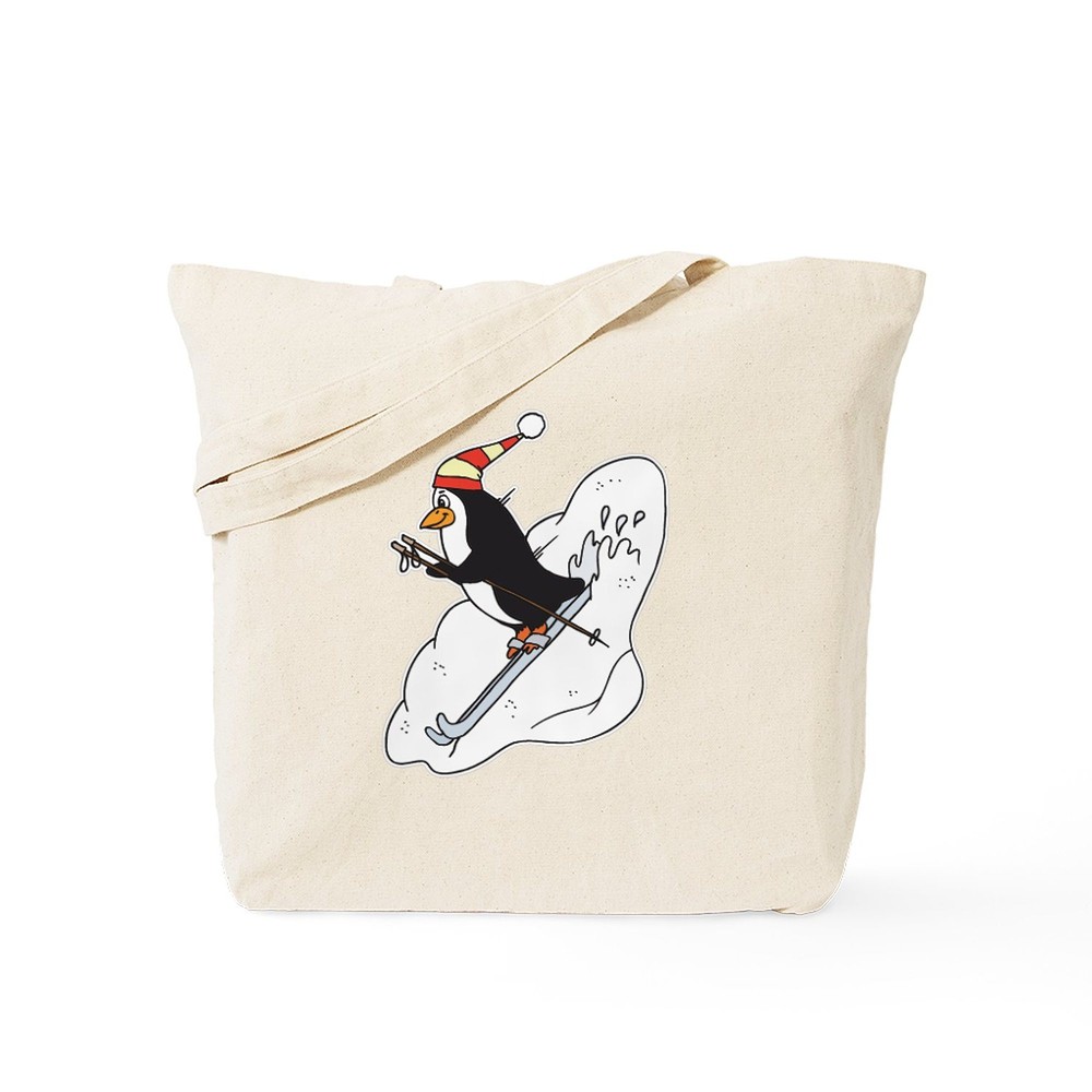 CafePress Happy Skiing Penguin Tote Bag (174472676)