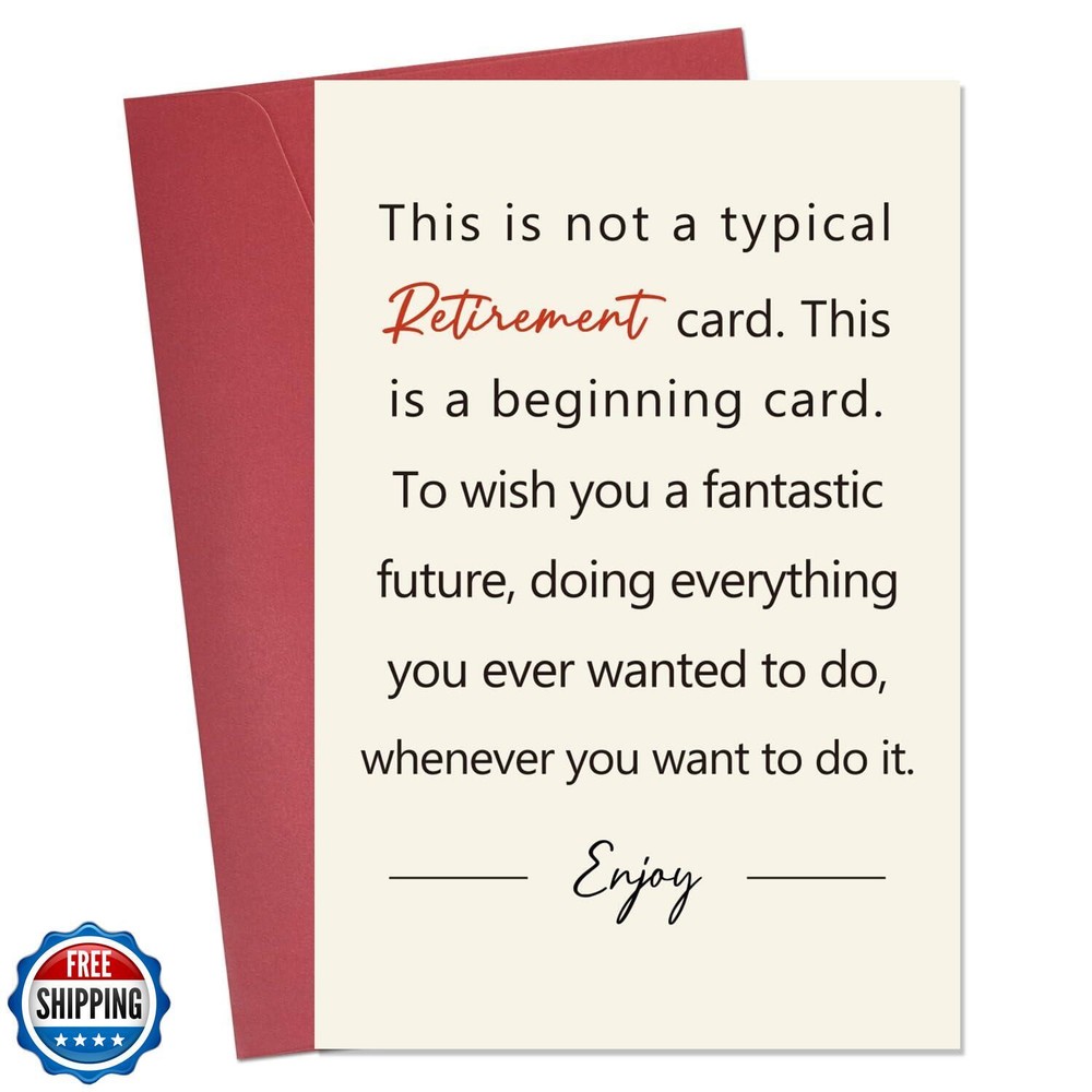 Funny Retirement Card for Coworkers - Farewell Gift for Men or Women