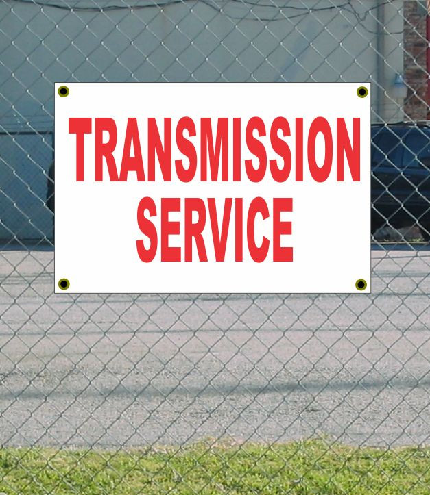 Get 2x3 Transmission Service Banner Sign in Red & White with Discounted Size & Price New Design Available Now