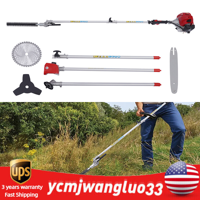 5in1 51.7 CC Petrol Hedge Trimmer Chainsaw Brush Cutter Gas for Tree Weed Garden