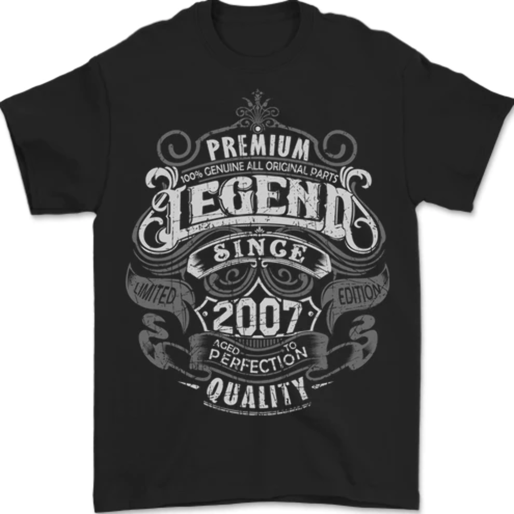 Premium Legend 16th Birthday 2007 Mens T-Shirt 100% Cotton
