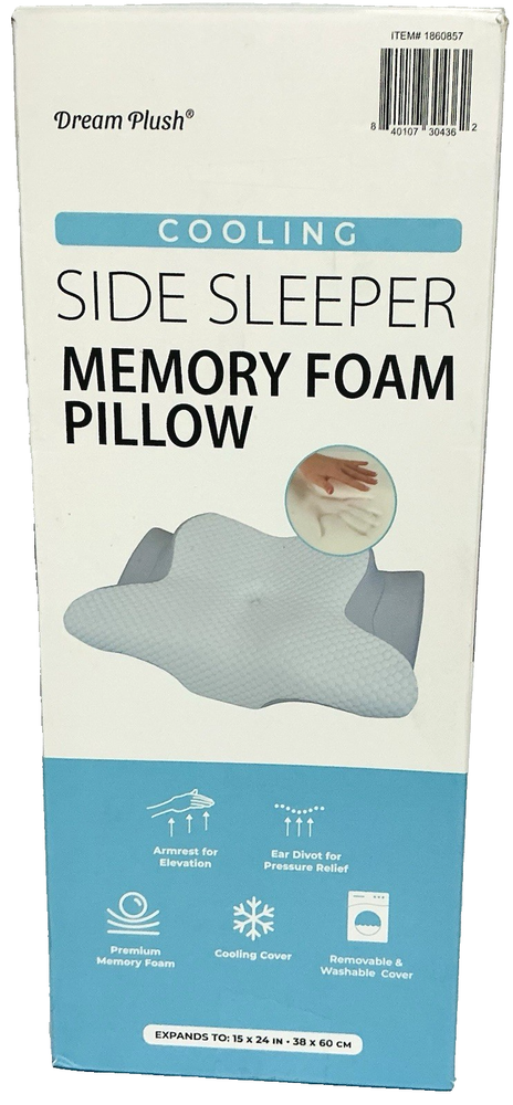 Dream Plush Memory Foam Side Sleeper Pillow with Cooling Cover