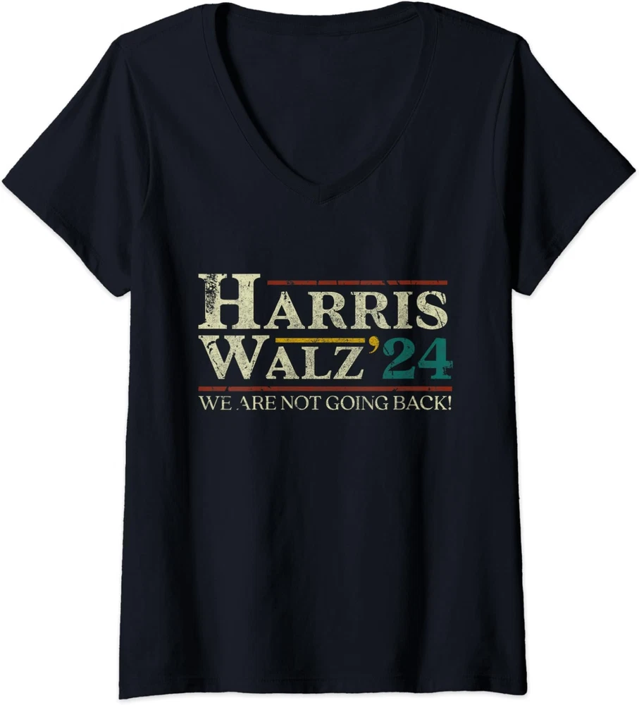 Harris Walz 2024 Election We Are Not Going Back Ladies' O-Neck Tshirt
