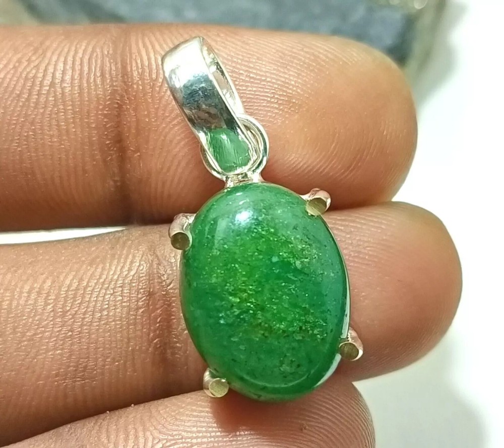 26.30 Ct Certified Emerald Silver Oval Cabochon Pendant Gemstone