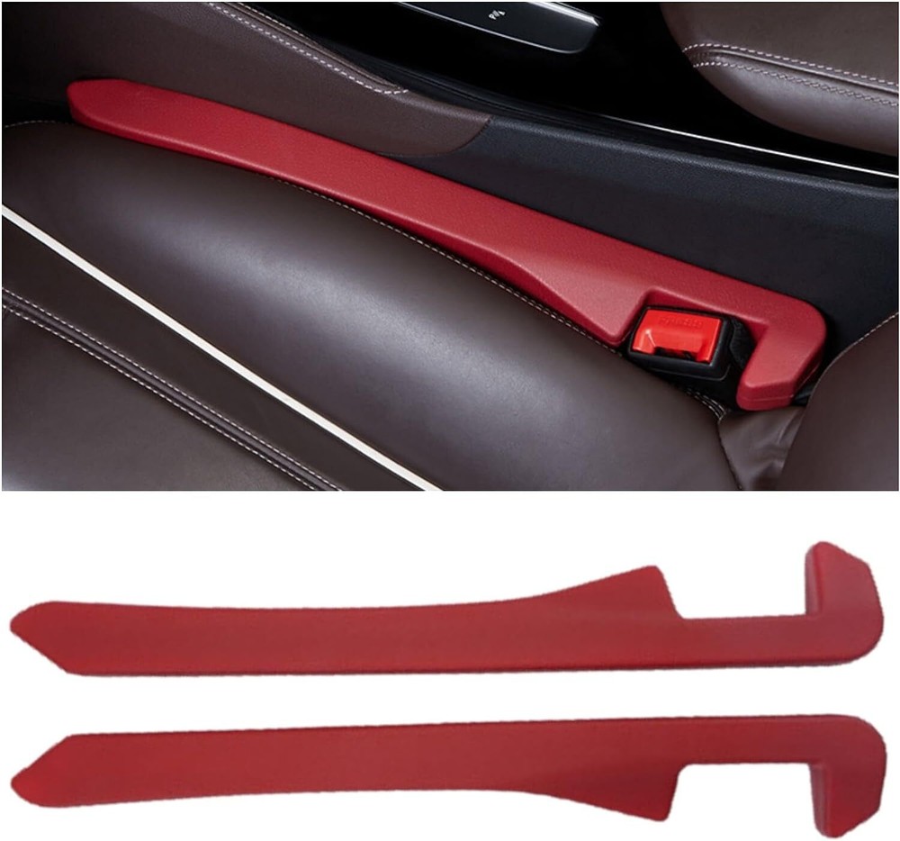 2pcs Red Car Seat Gap Filler Car SUV Truck Seat Blocker Catcher Fill The Space
