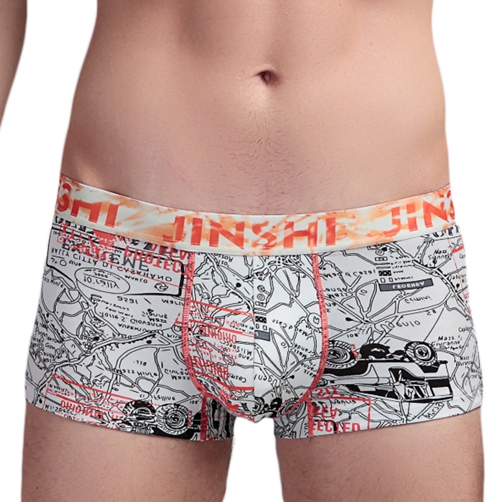 Mens Short Boxer Briefs Personality Print Soft Breathable Comfort Fit UnderPants