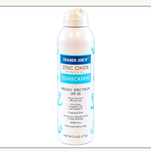 Trader Joe's SPF 30 Zinc Oxide Mineral Sunscreen Spray 6 oz Exp 02/27