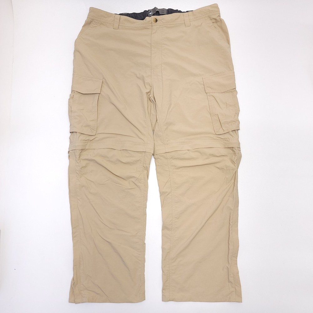 REI Convertible Cargo Pants  Men's XXL - 30L Khaki Nylon Outdoor Elastic Fishing