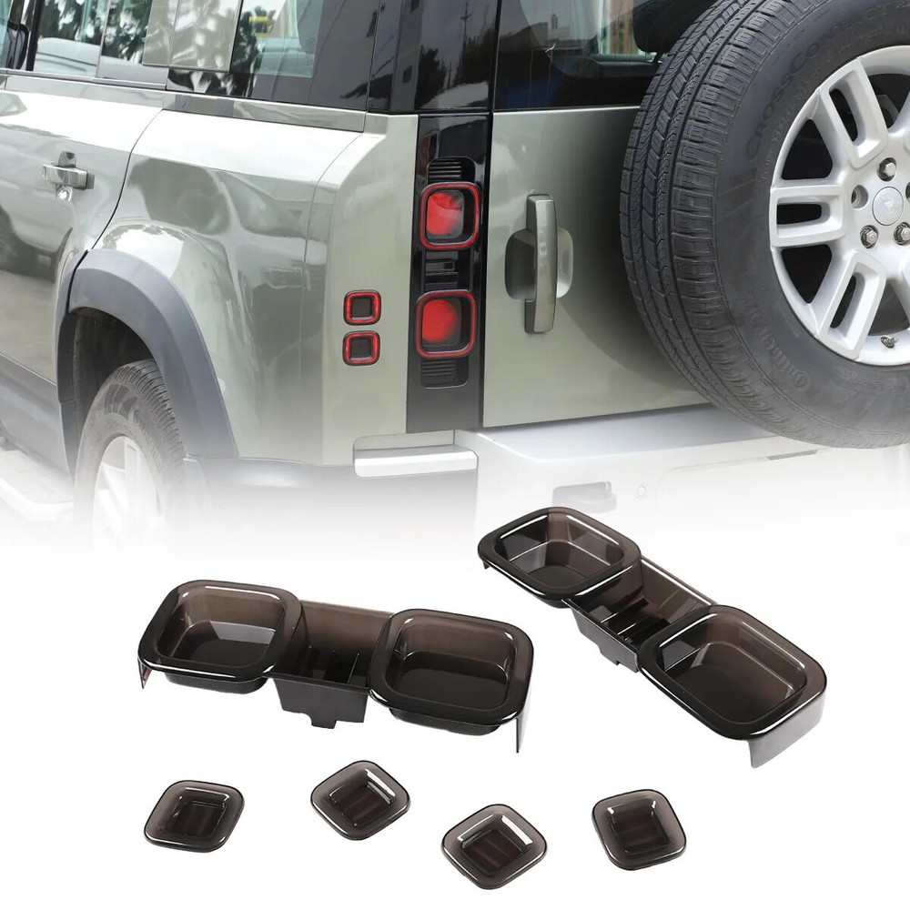 Smoked Black Tail Light Cover Trim for Land Rover Defender 90 110 2020-2024