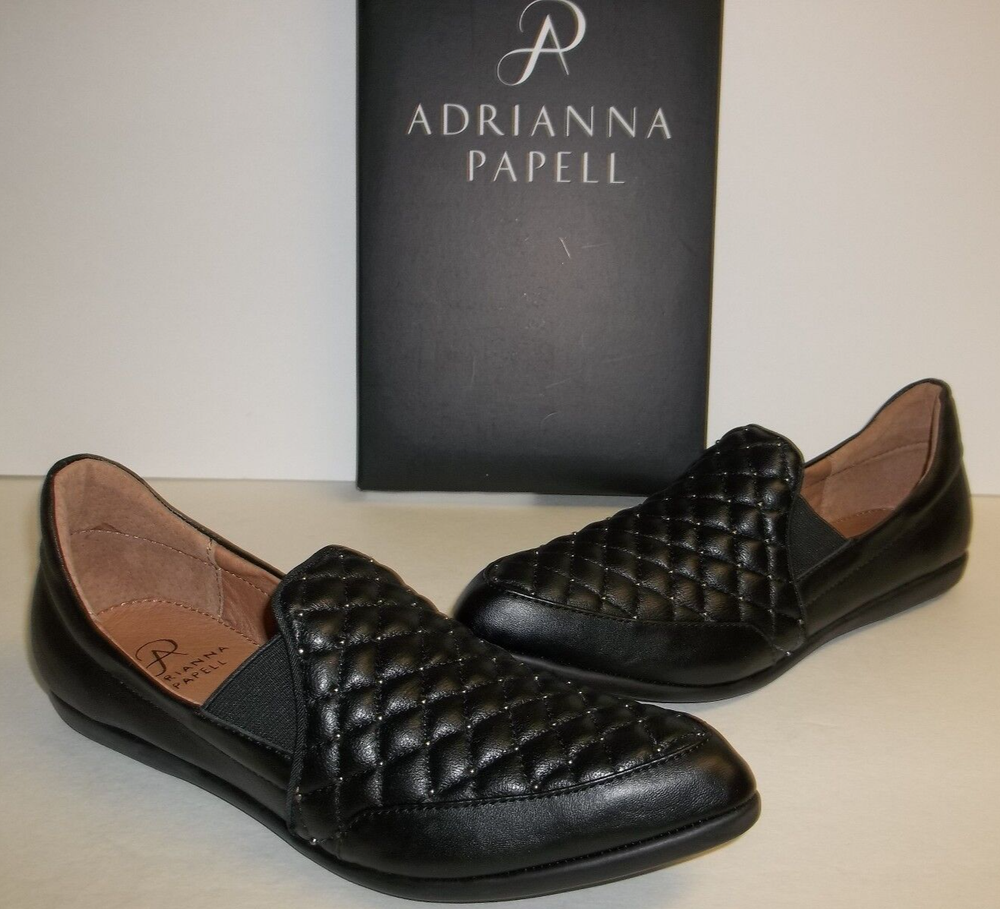 Adrianna Papell Size 6 M Linda Flats Black Leather Loafers New Womens Shoes