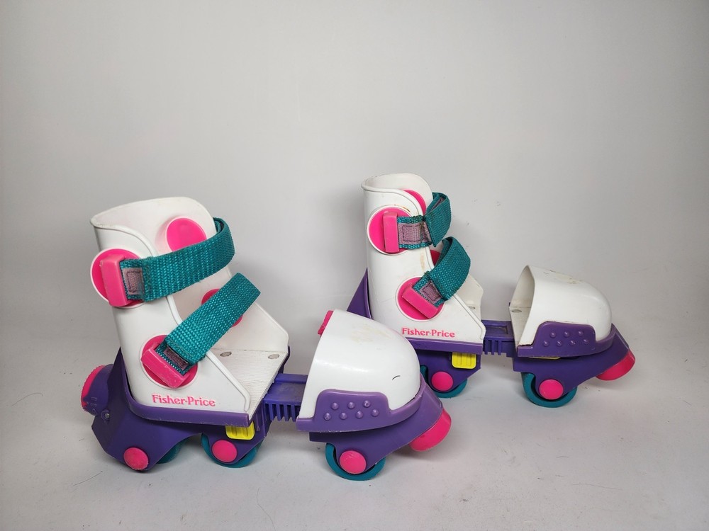 1994 Fisher-Price Easy In-Line Skates Rollerblades Vintage - White Purple Pink!!