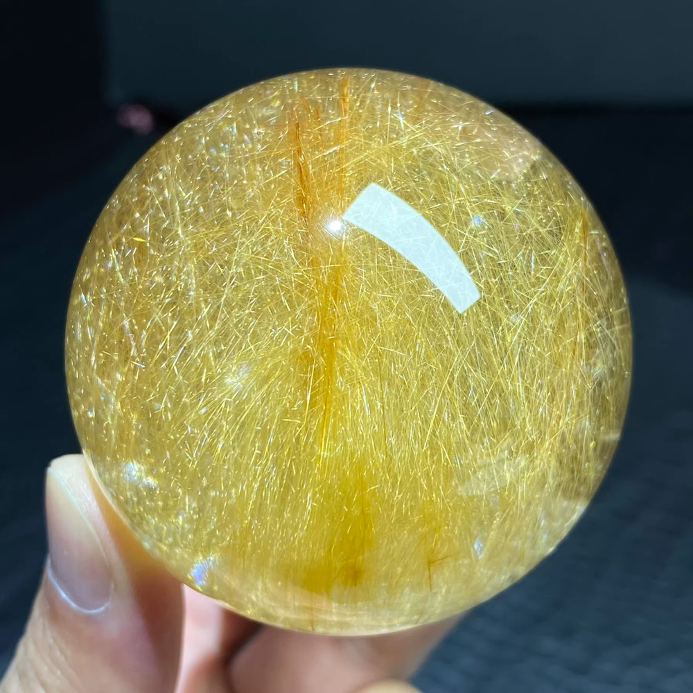 60mm Natural hair crystal sphere quartz polished ball Reiki energy healing gift