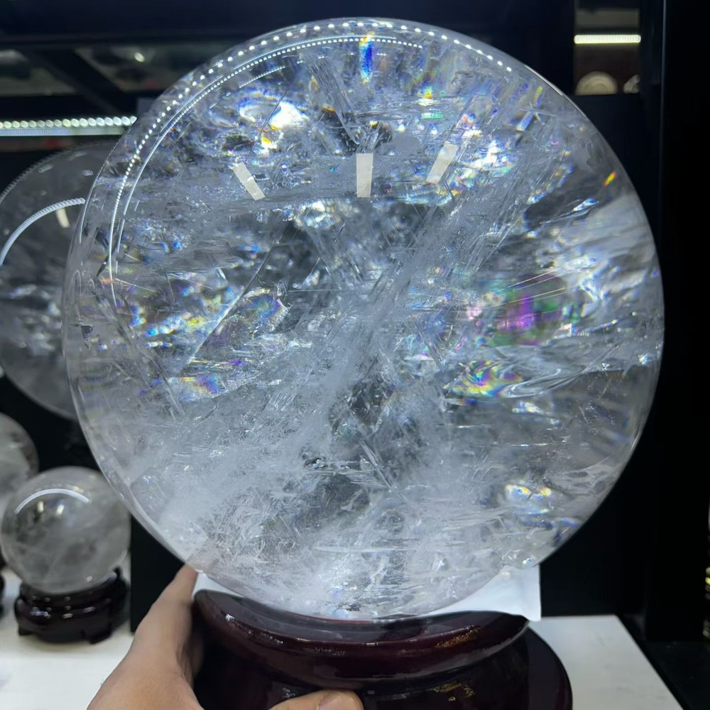 56.2LB Top Natural Clear Quartz Ball Large Crystal Sphere Reiki Healing 265mm