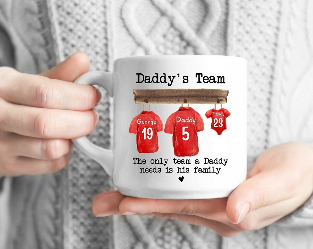 Personalised Mug For Him Dads Football Team Mug Birthday Gift For Daddy Football