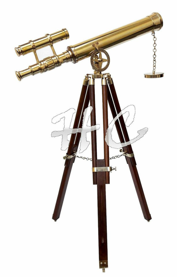 Marine Nautical Navy Brass Double Barrel Telescope 18