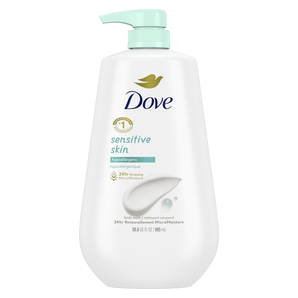 Dove Hypoallergenic Body Wash for Sensitive Skin – Gentle Moisturizing Formula