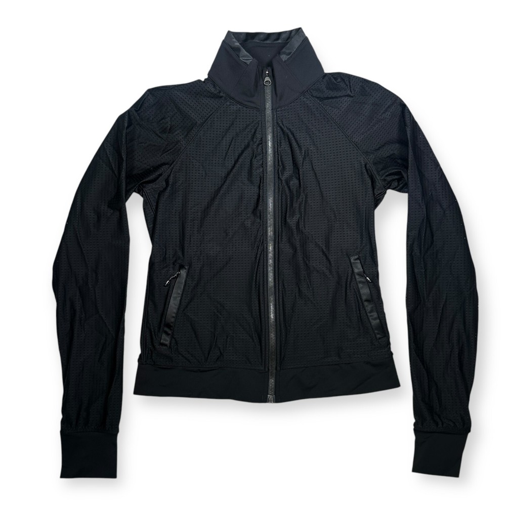 Lululemon Womens Perforated Full Zip Lightweight Athletic Jacket Size 4 Black