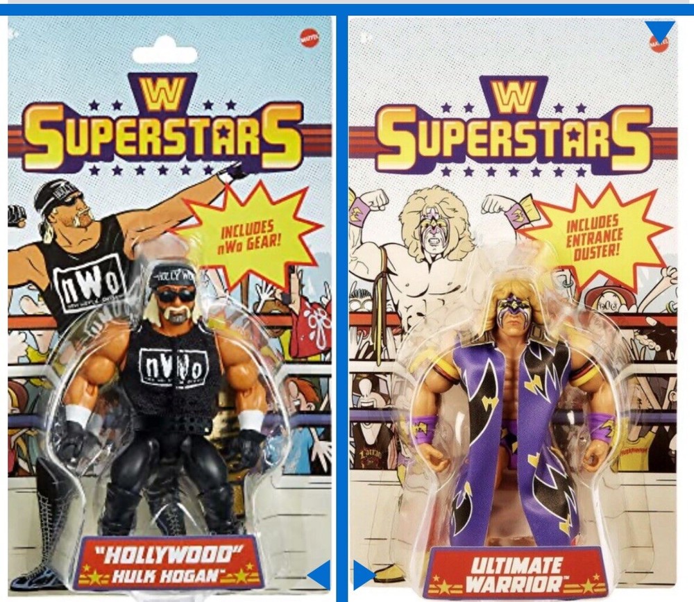 Mattel WWE Lot Of 2 Retro Superstars Hollywood Hogan Ultimate Warrior New Sealed