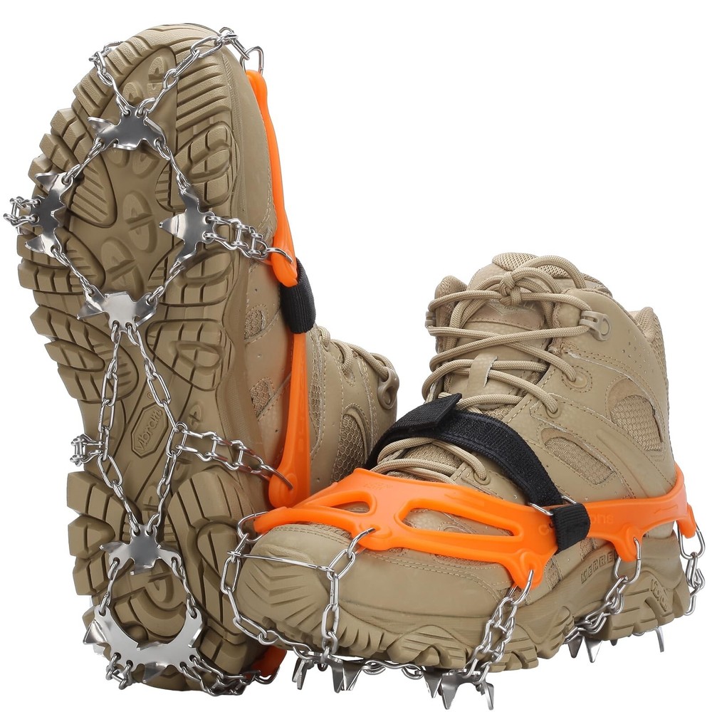 Crampons Upgraded 19 Spikes Ice Snow Grips Traction Cleats System Safe Protec...