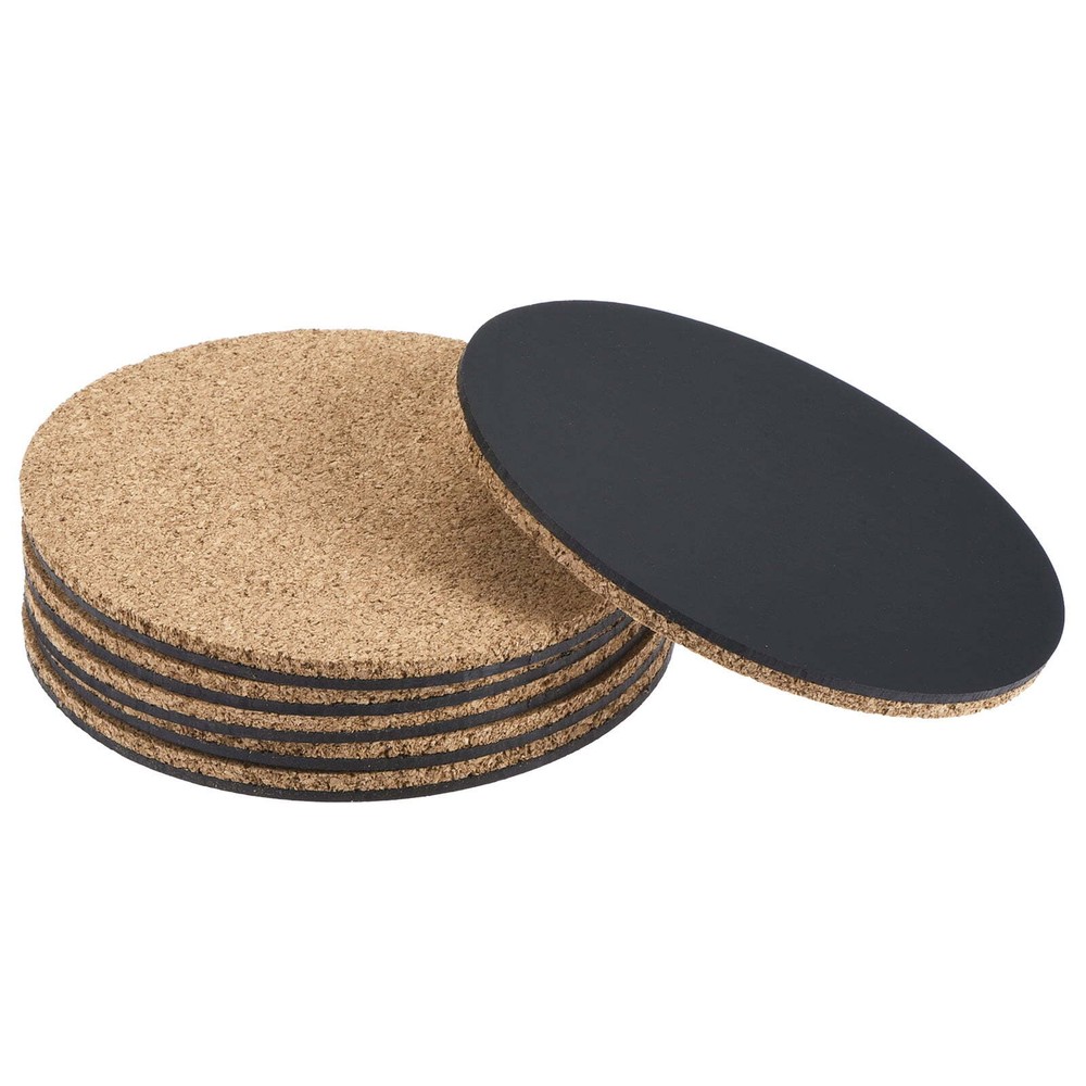 Cork Plant Mat Round Plastic Absorbent Waterproof Coaster Pads Brown 4