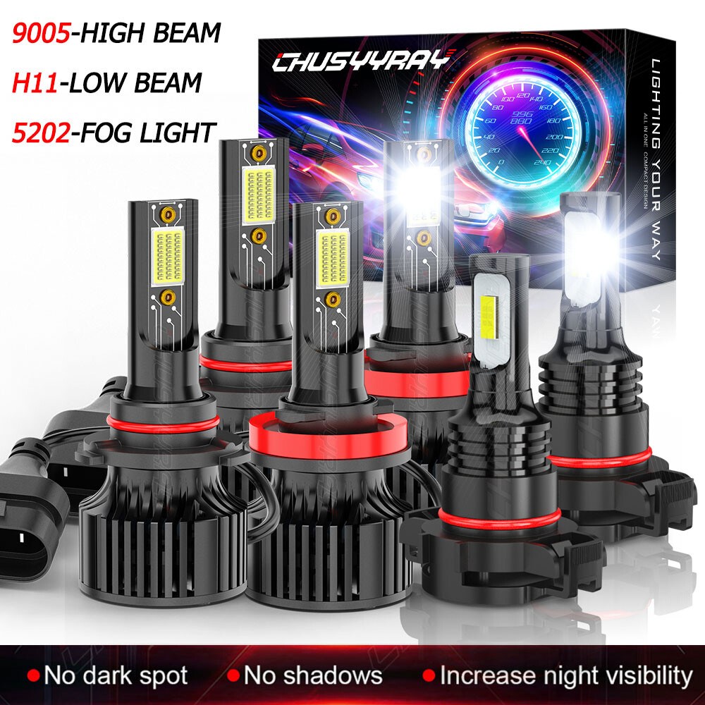 FIT Chevy Trax 2019-2020 Combo LED Headlight High Low Beam + Fog Light Bulbs