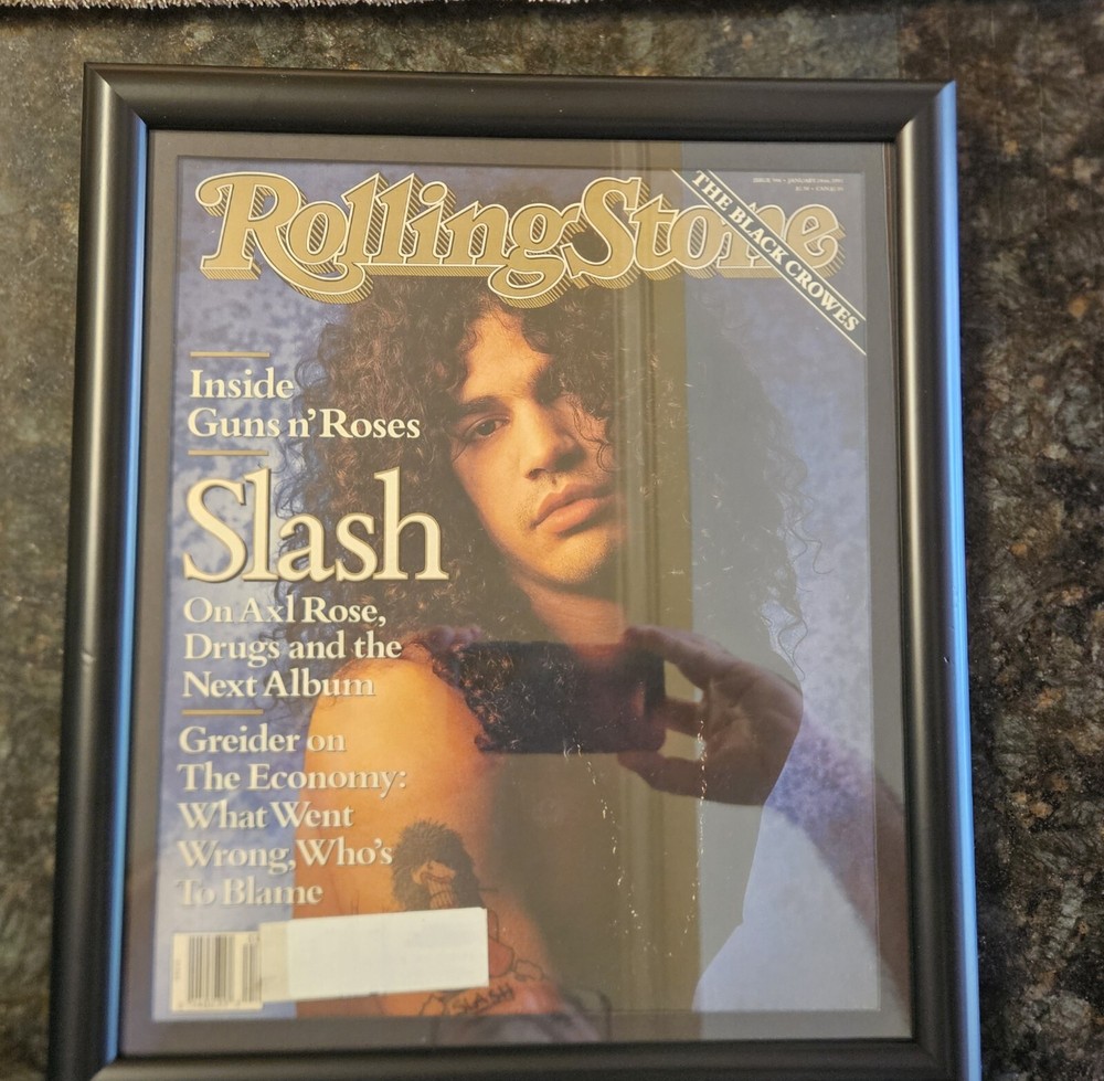 Slash from Guns & Roses Framed full Rolling Stone Magazine #595 1991