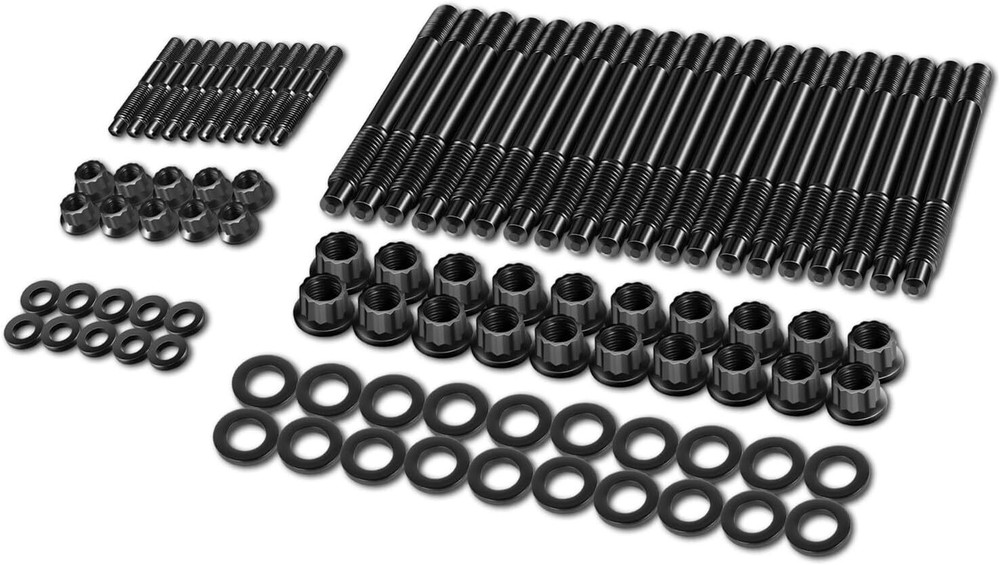Black Head Studs Bolts Kit For 2004-2020 Chevy GM 4.8L 5.3L 5.7L 6.0L 6.2L 7.0L