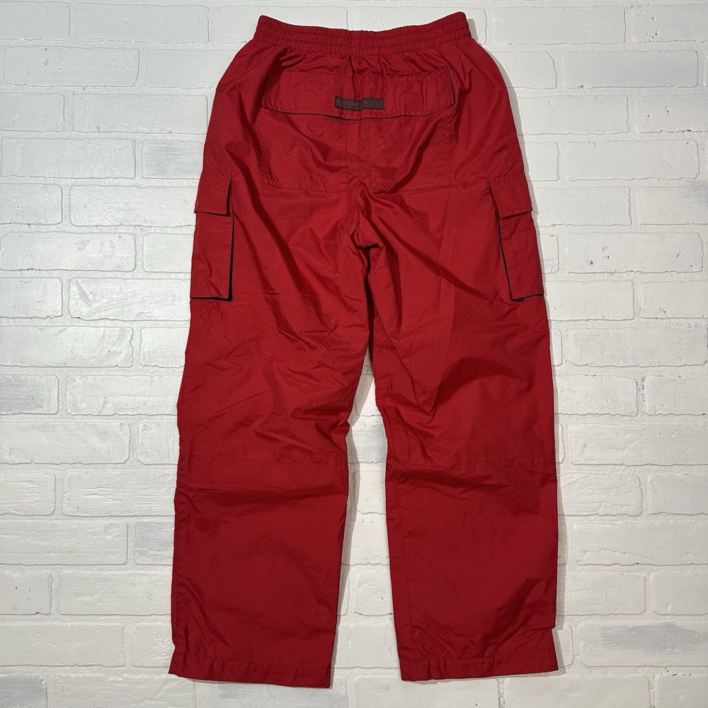 Vintage Y2K Old Navy Track Pants Cargo Zip Size 12 Youth Windbreaker Pants Red